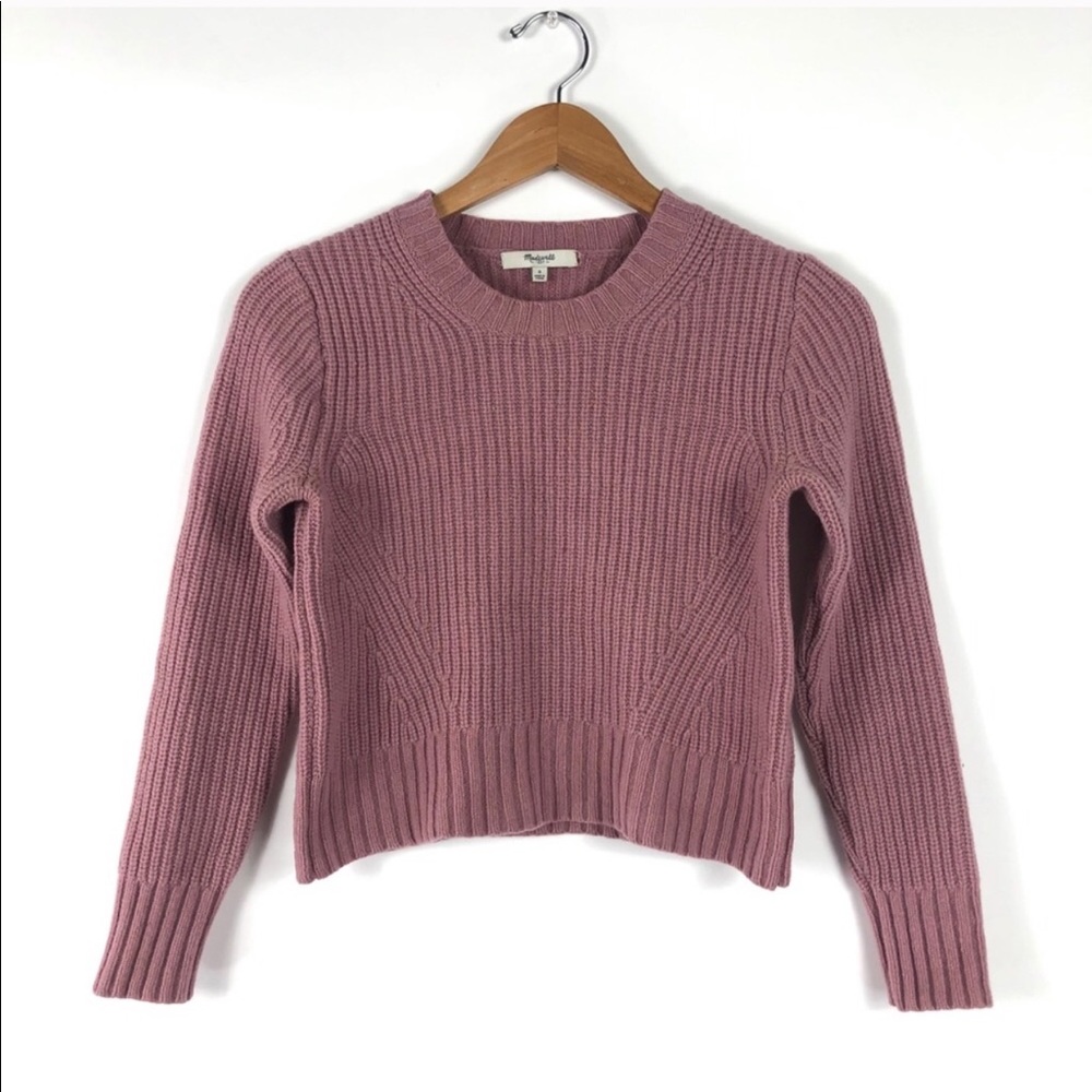 Madewell wool cropped mauve sweater